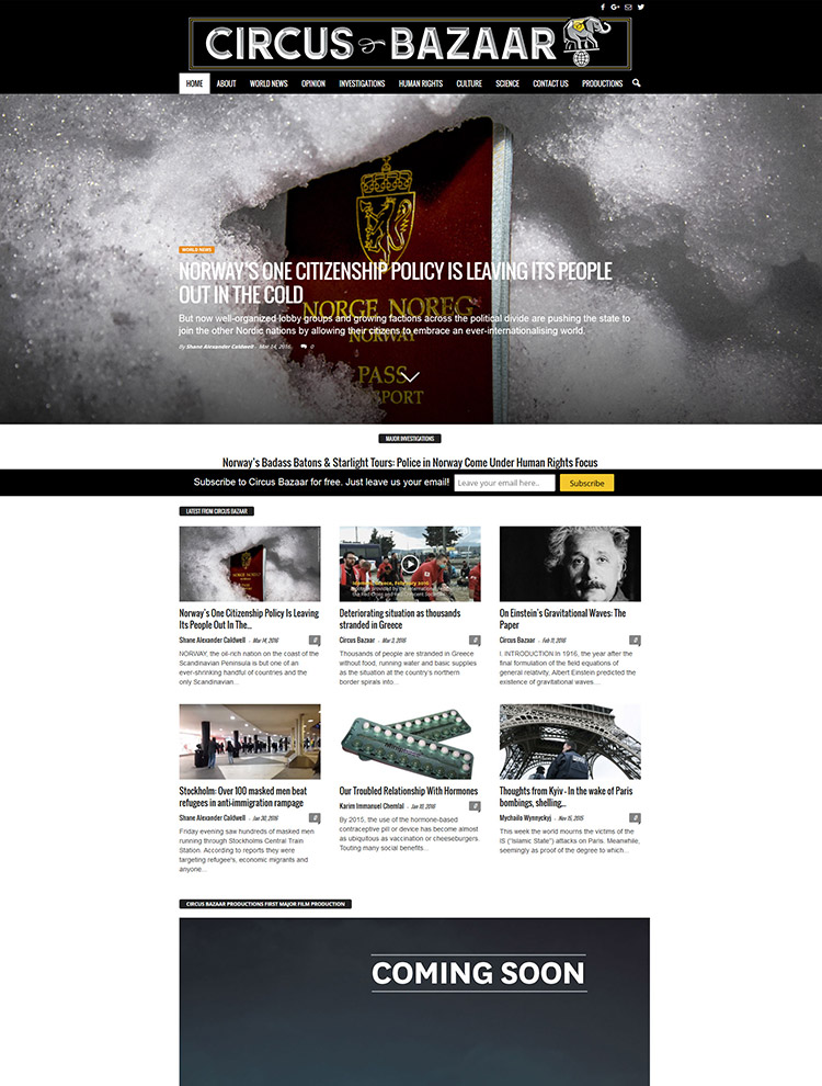 Newsmag Theme Showcase - Circus Bazaar