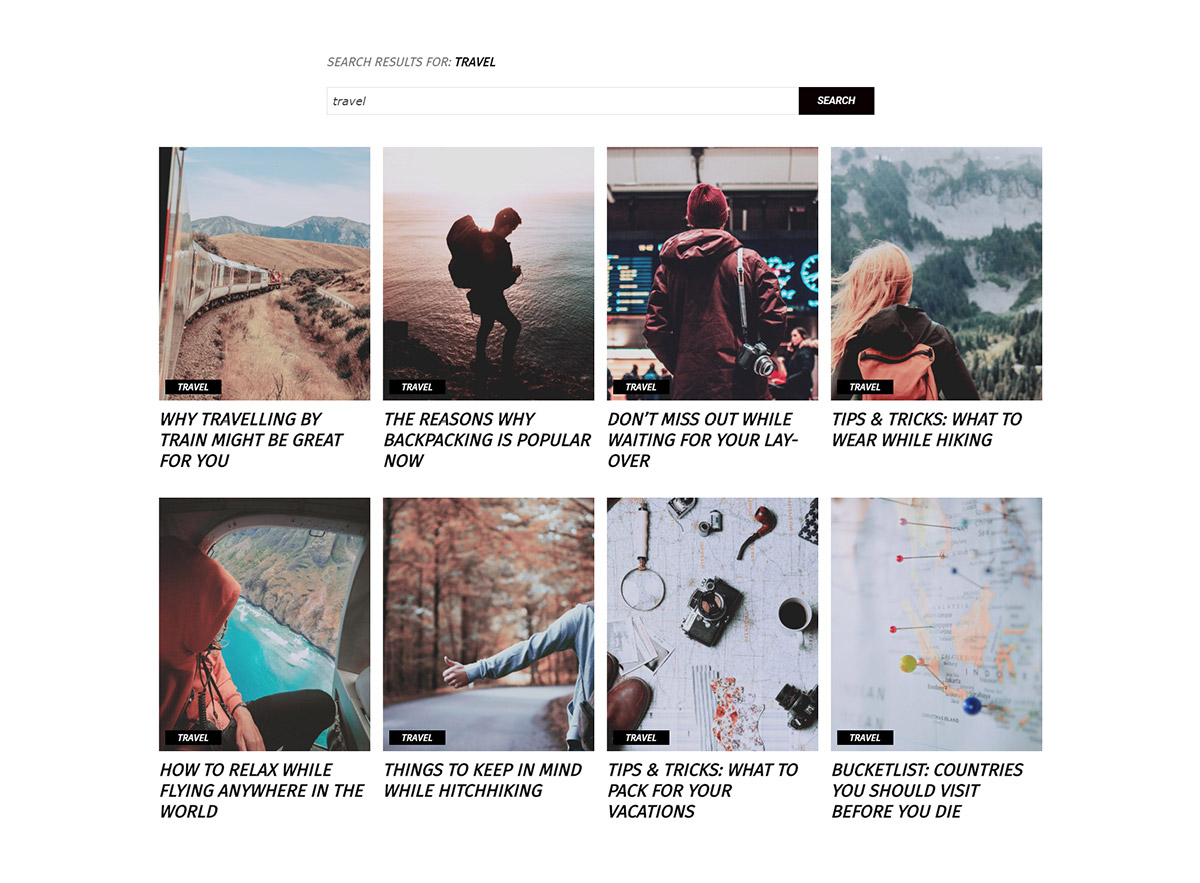 Search Page Templates Travel