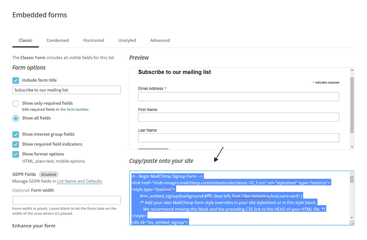 tagDiv Newsletter plugin: MailChimp script