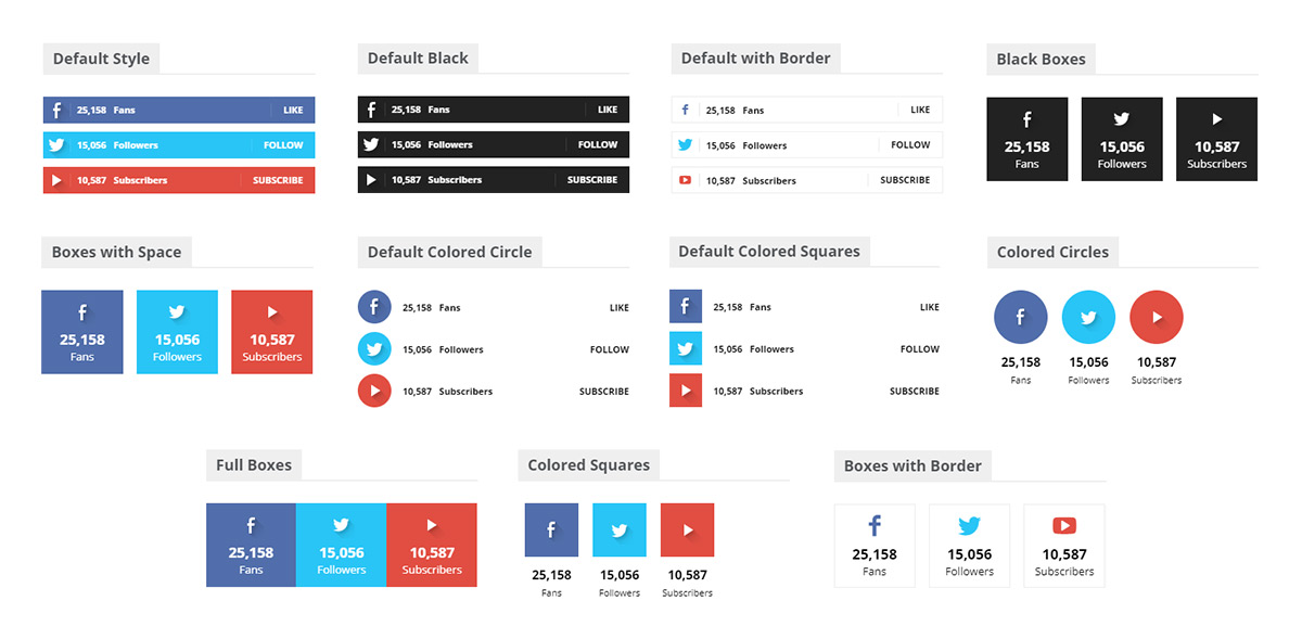 tagDiv Social Counter plugin different styles for your website