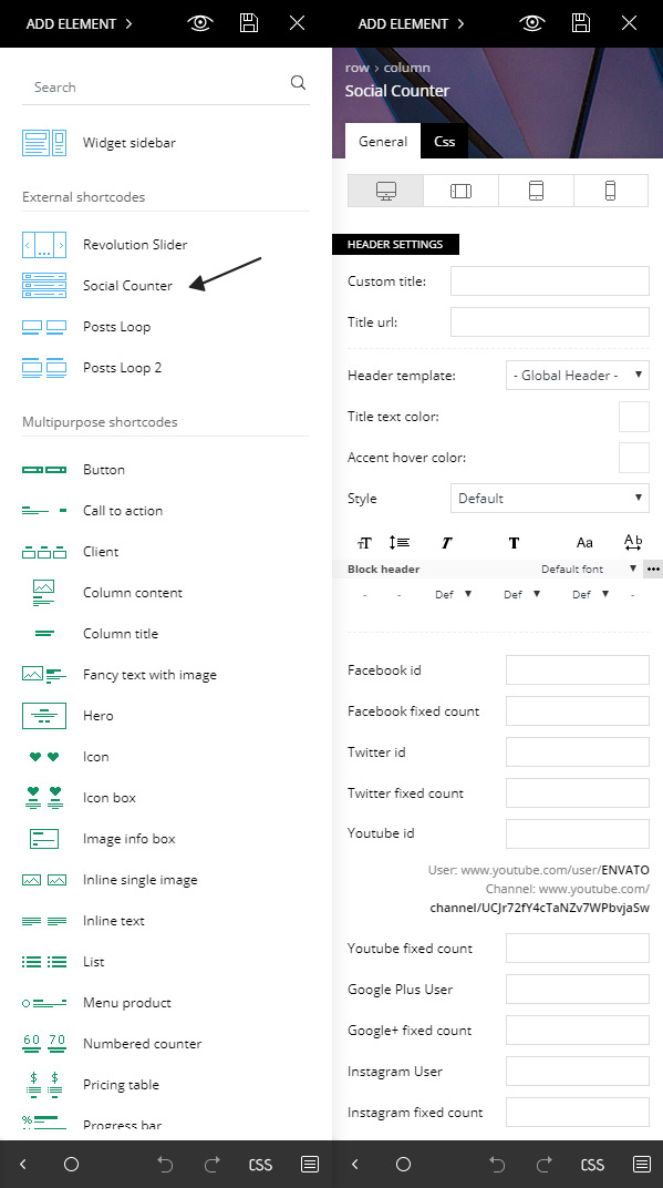 tagDiv Social Counter plugin and tagDiv Composer in Newspaper Theme