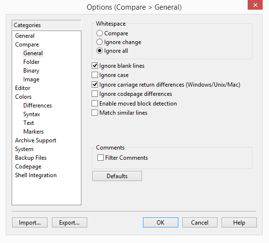 using winmerge to compare folders