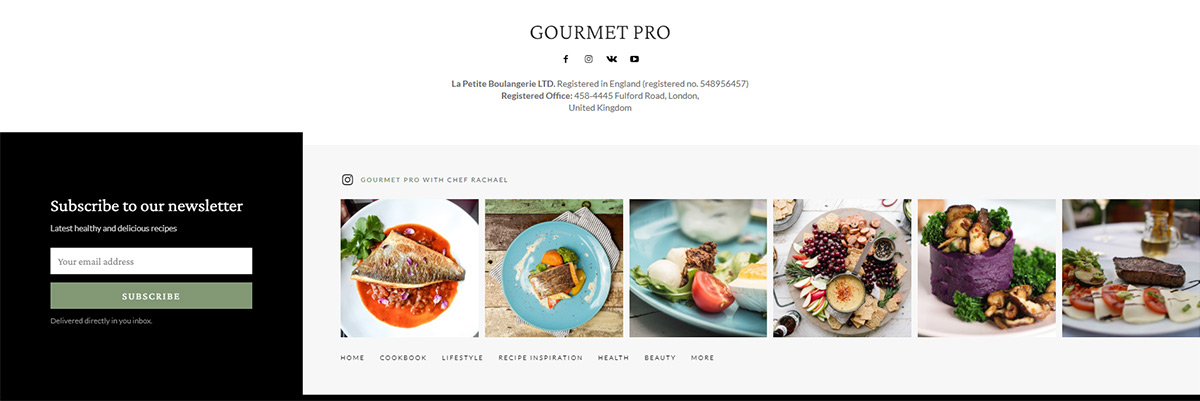 Gourmet PRO footer