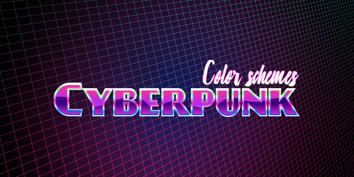 Make a poster with cyberpunk colors and shapes