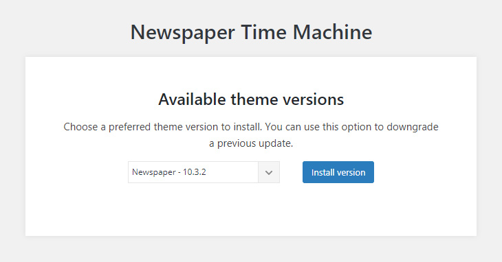 How to  Update Newspaper theme: Previous versions (Time Machine)