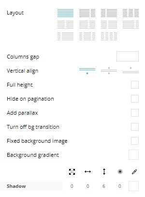 General Settings for Rows