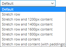 Stretch Row Dropdown menu