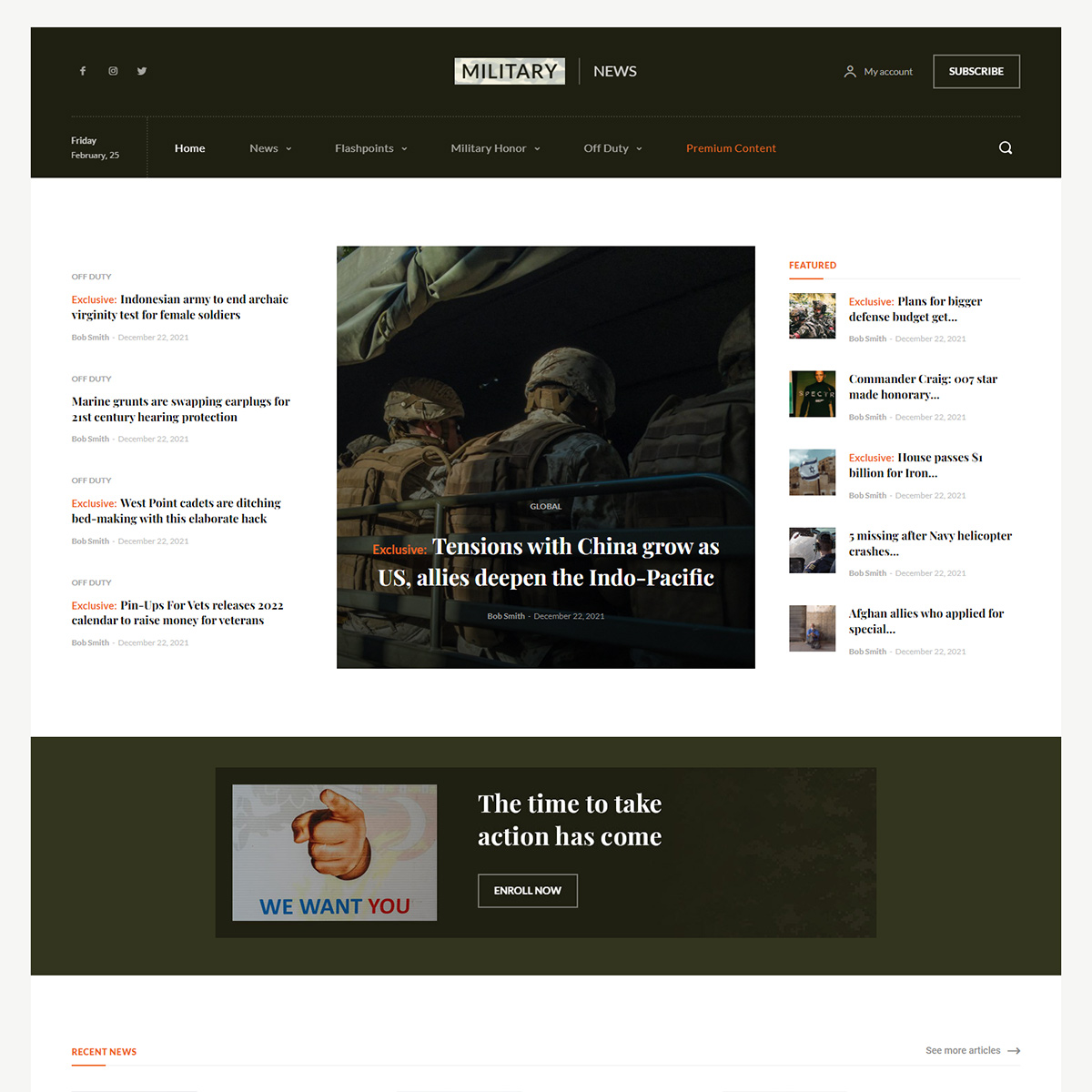 Military News Prebuilt Website