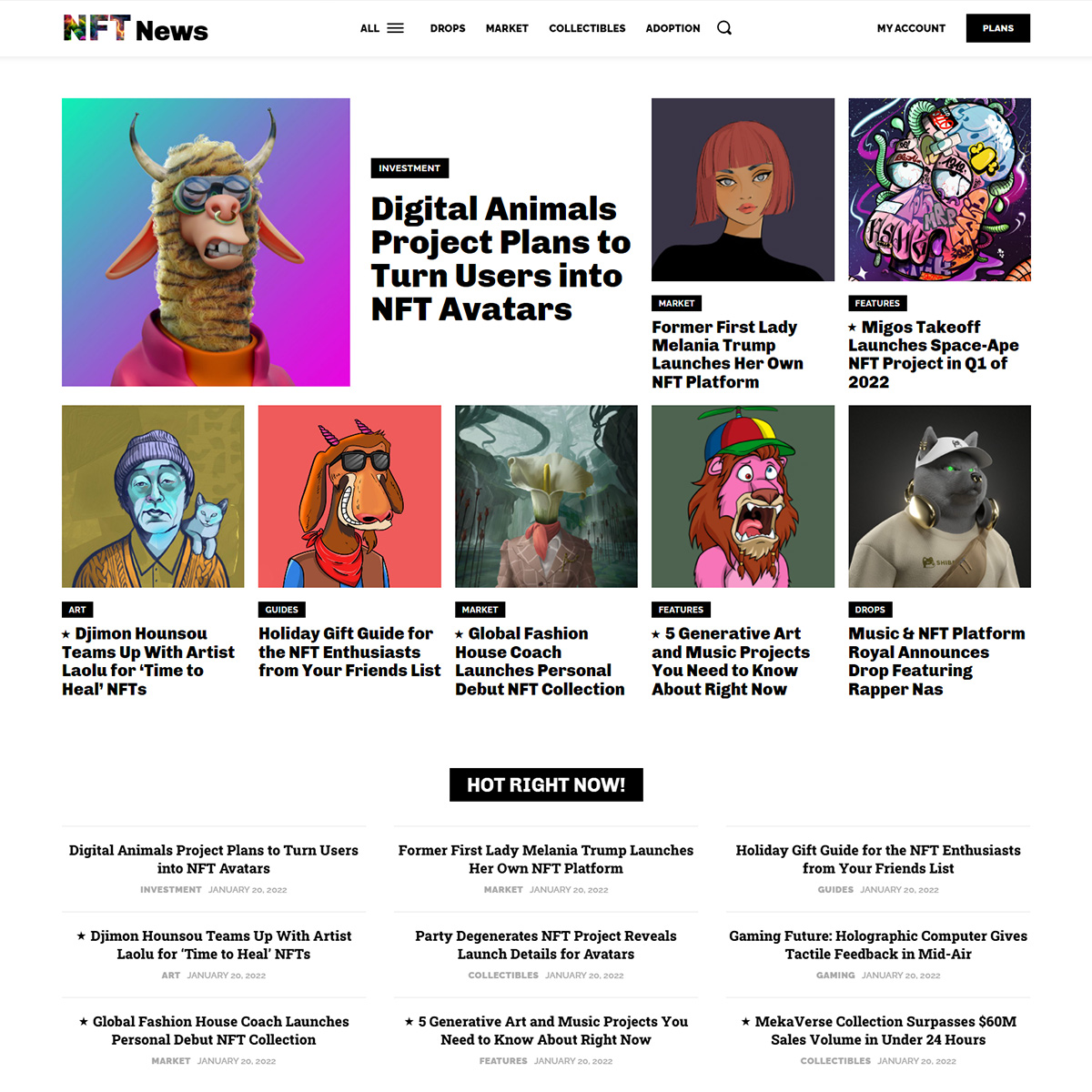 Nft News Prebuilt Website