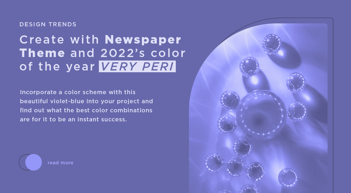 Featured Image Very Peri Color of the Year and Newspaper Theme