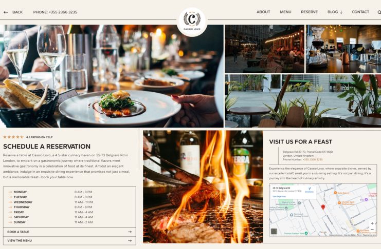 restaurant website template, cassio lovo pro restaurant website templates free website template homepage website restaurant ideas