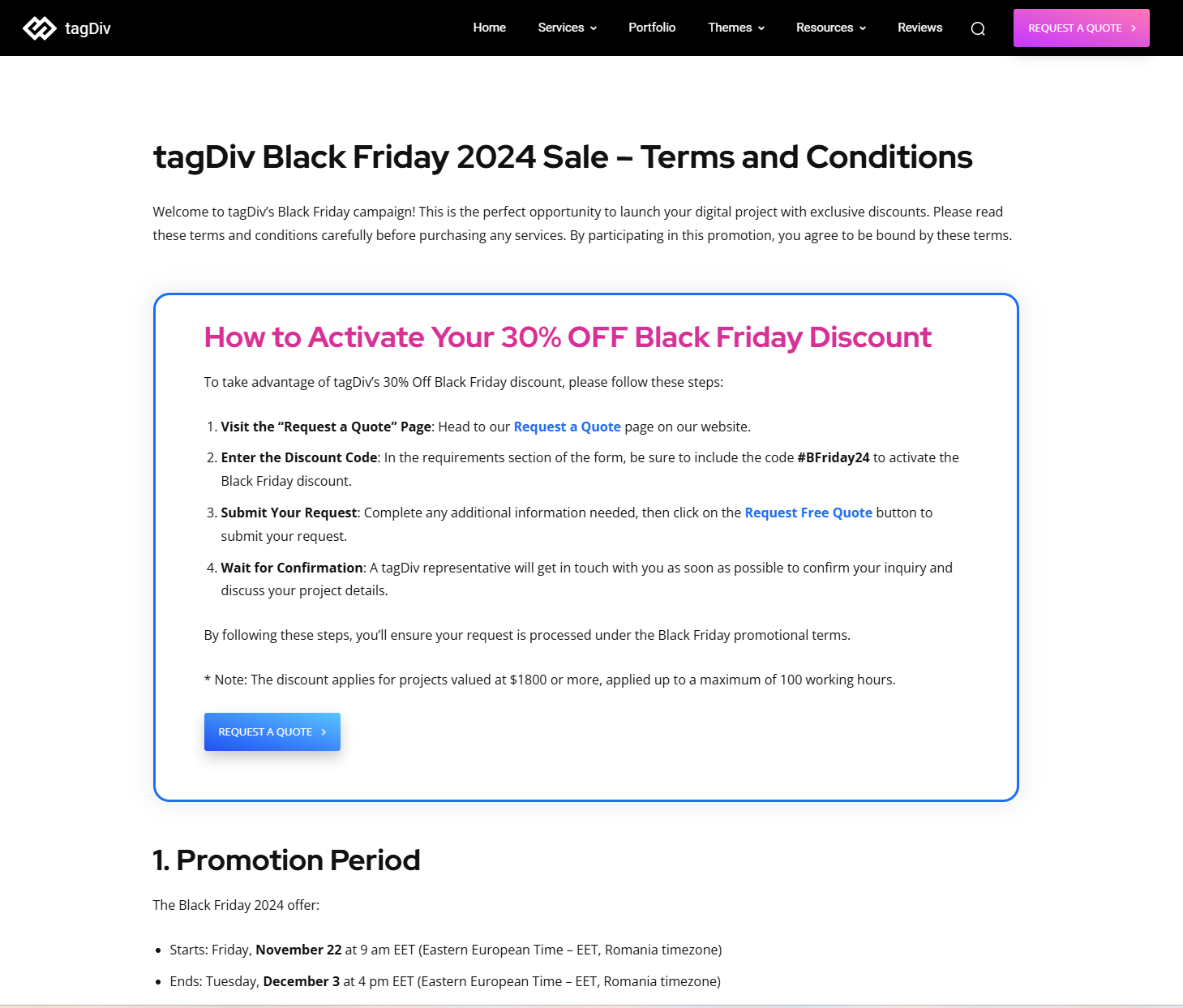 tagDiv Black Friday 2024 Sale – Terms and Conditions | tagDiv